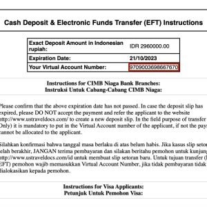 Оплата визового сбора для получения визы США в Индонезии (Джакарта/Сурабая)