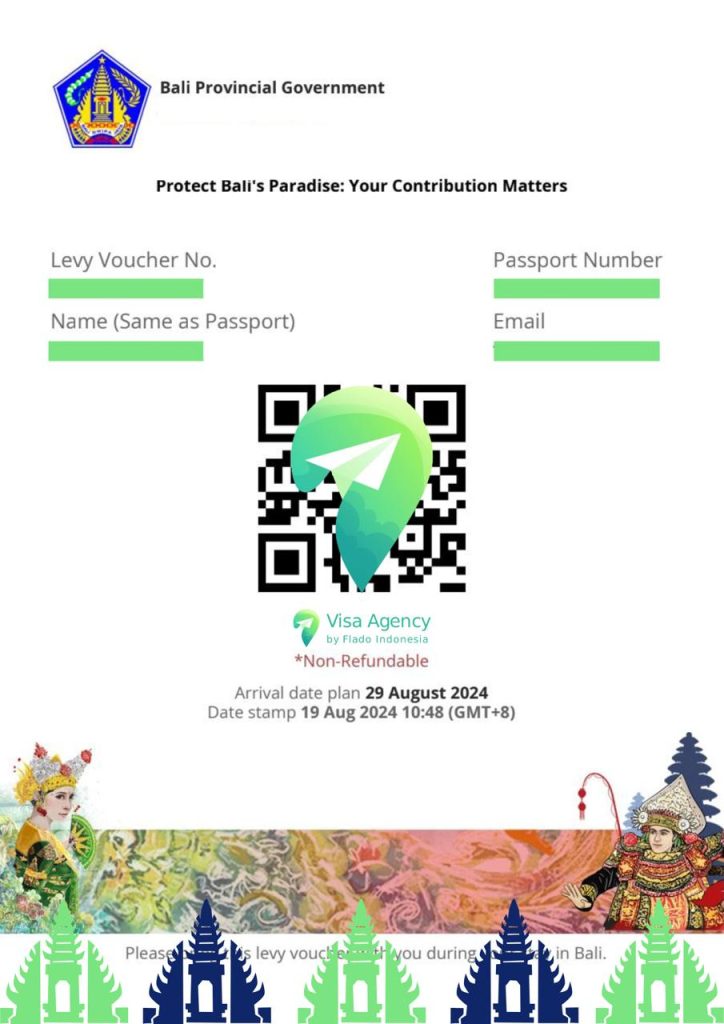 Услуга оплаты туристического сбора на Бали