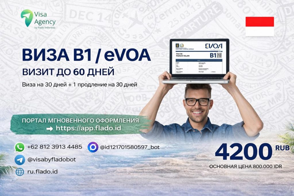 Электронная виза B1 / eVOA в Индонезию и на Бали онлайн