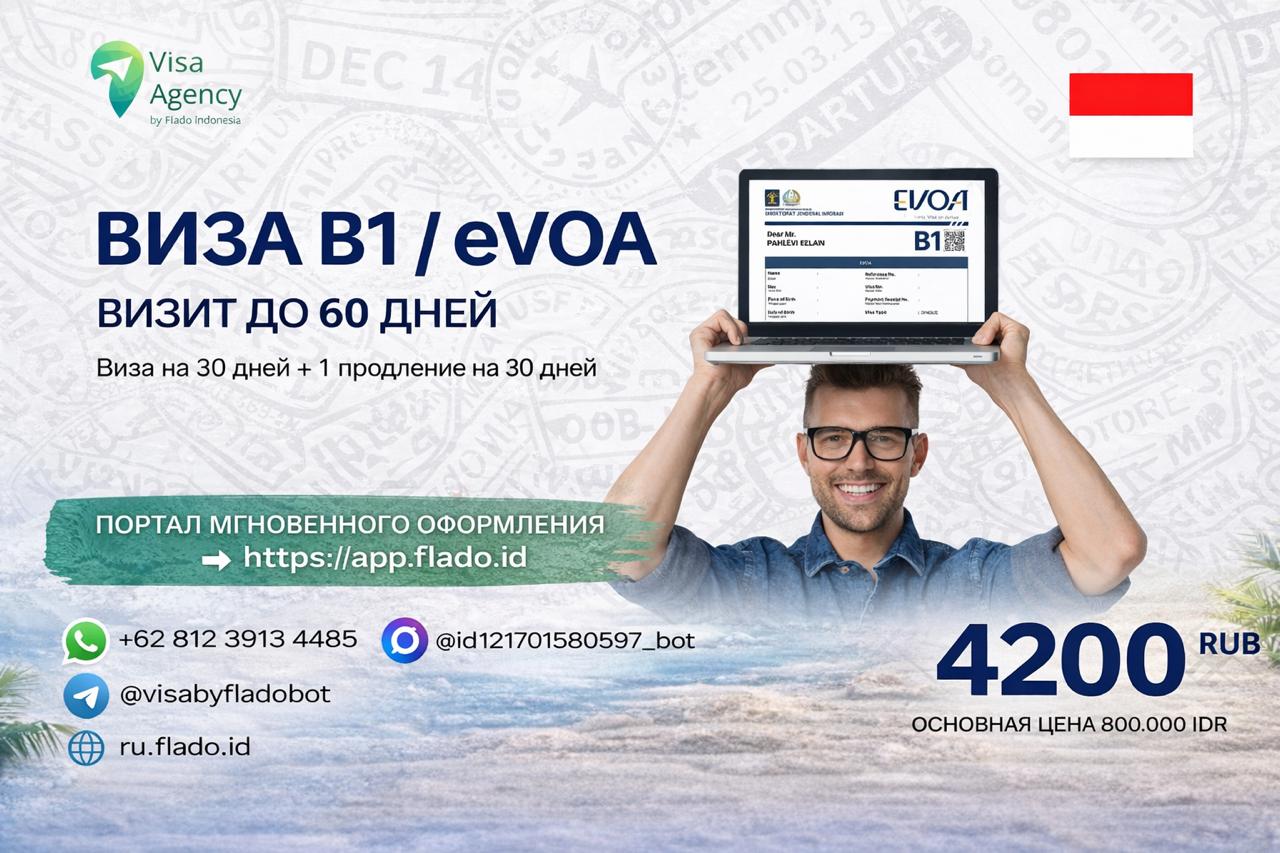 Электронная виза B1 / eVOA в Индонезию и на Бали онлайн